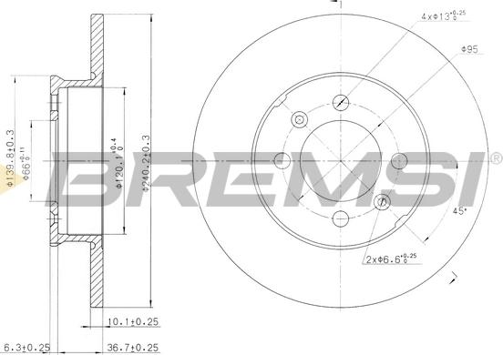 Bremsi CD7373S - Гальмівний диск autozip.com.ua