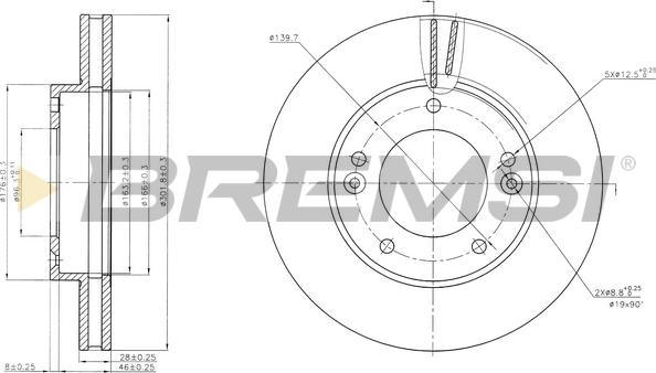 Bremsi CD7290V - Гальмівний диск autozip.com.ua