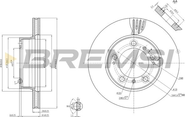 Bremsi CD7293V - Гальмівний диск autozip.com.ua