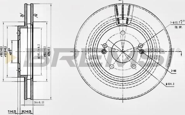 Bremsi CD7292V - Гальмівний диск autozip.com.ua