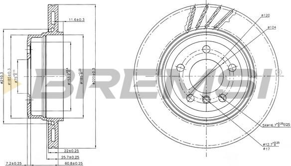 Bremsi CD7297V - Гальмівний диск autozip.com.ua