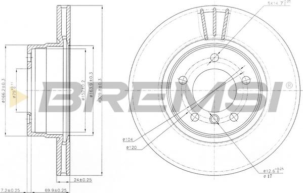 Bremsi CD7241V - Гальмівний диск autozip.com.ua