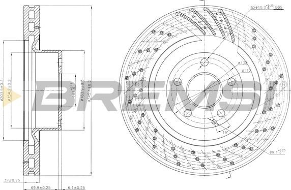 Bremsi CD7248V - Гальмівний диск autozip.com.ua