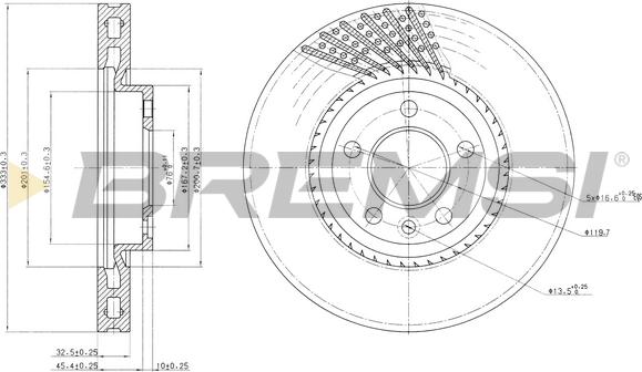 Bremsi CD7254V - Гальмівний диск autozip.com.ua