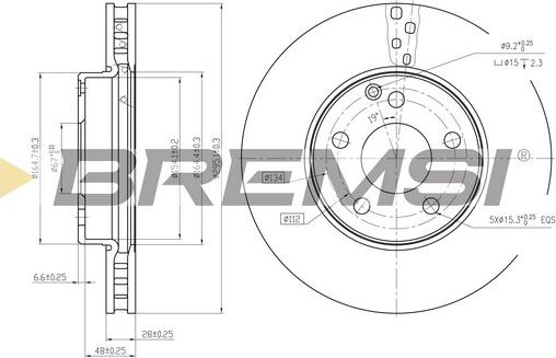 Bremsi CD7252V - Гальмівний диск autozip.com.ua