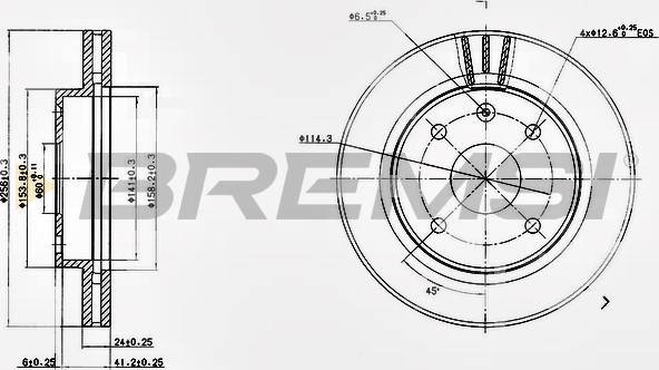 Bremsi CD7257V - Гальмівний диск autozip.com.ua