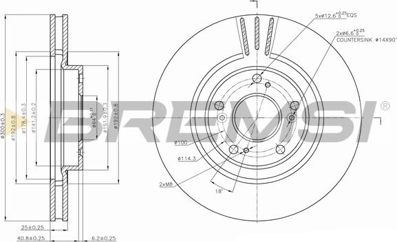 Bremsi CD7266V - Гальмівний диск autozip.com.ua