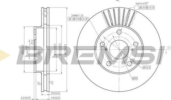 Bremsi CD7216V - Гальмівний диск autozip.com.ua