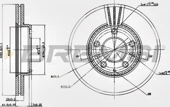 Bremsi CD7210V - Гальмівний диск autozip.com.ua