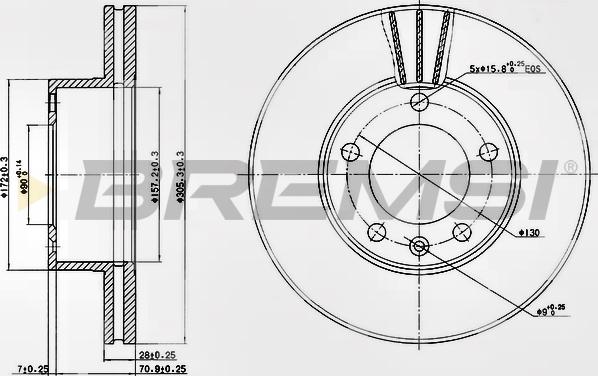 Bremsi CD7217V - Гальмівний диск autozip.com.ua