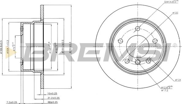 Bremsi CD7284S - Гальмівний диск autozip.com.ua