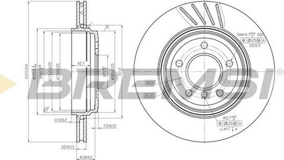 Bremsi CD7280V - Гальмівний диск autozip.com.ua