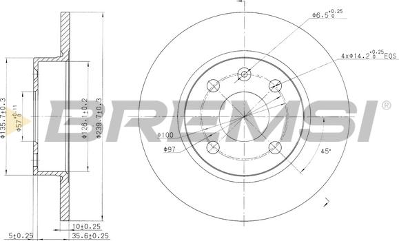 Bremsi CD7283S - Гальмівний диск autozip.com.ua