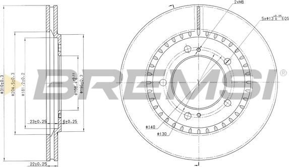 Bremsi CD7282V - Гальмівний диск autozip.com.ua