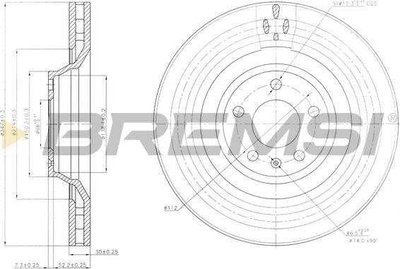 Bremsi CD7238V - Гальмівний диск autozip.com.ua