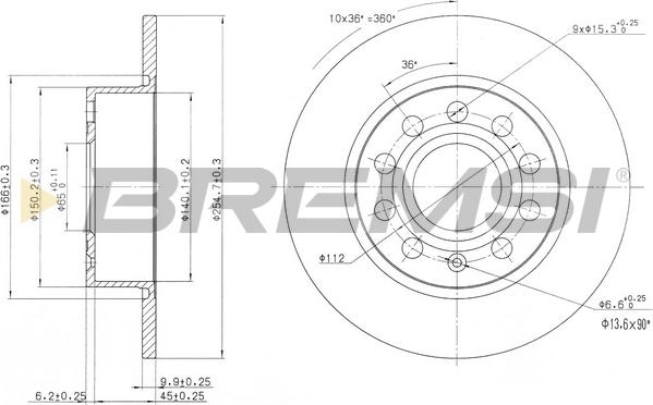 Bremsi CD7224S - Гальмівний диск autozip.com.ua