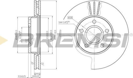 Bremsi CD7222V - Гальмівний диск autozip.com.ua