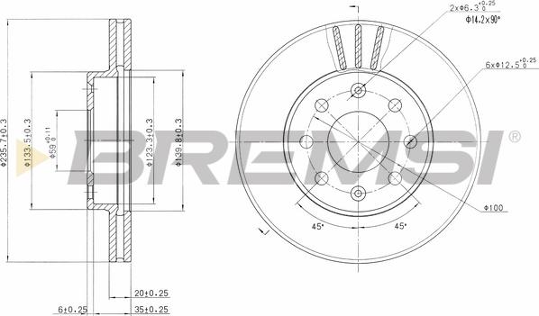 Bremsi CD7279V - Гальмівний диск autozip.com.ua