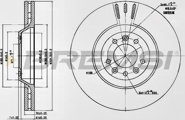 Bremsi CD7274V - Гальмівний диск autozip.com.ua