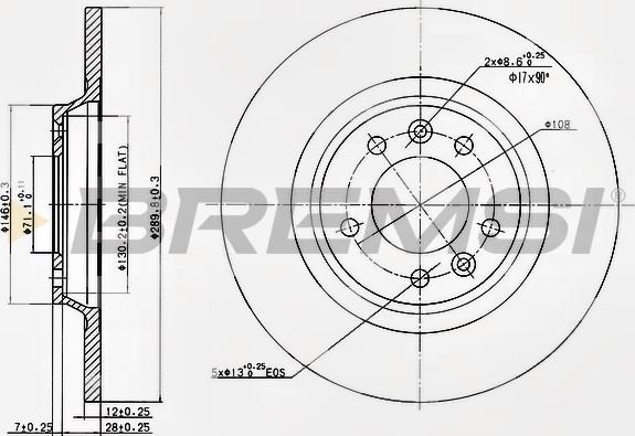 Bremsi CD7275S - Гальмівний диск autozip.com.ua