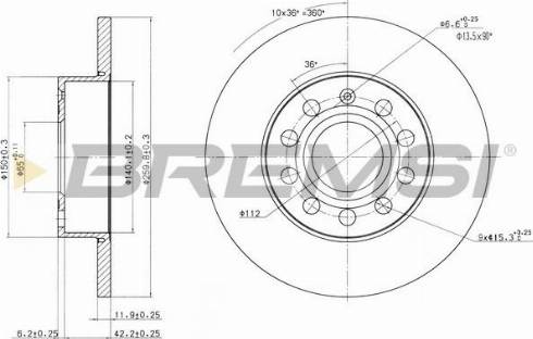 Bremsi CD7276S - Гальмівний диск autozip.com.ua