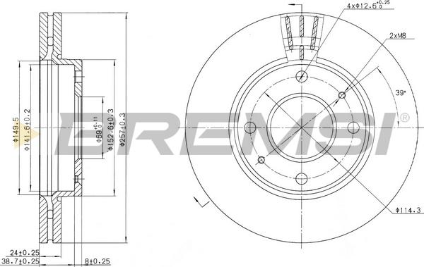 Bremsi CD7270V - Гальмівний диск autozip.com.ua