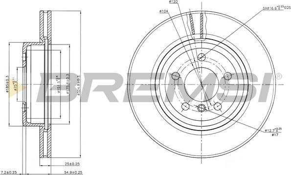 Bremsi CD7271V - Гальмівний диск autozip.com.ua