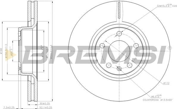 Bremsi CD7277V - Гальмівний диск autozip.com.ua