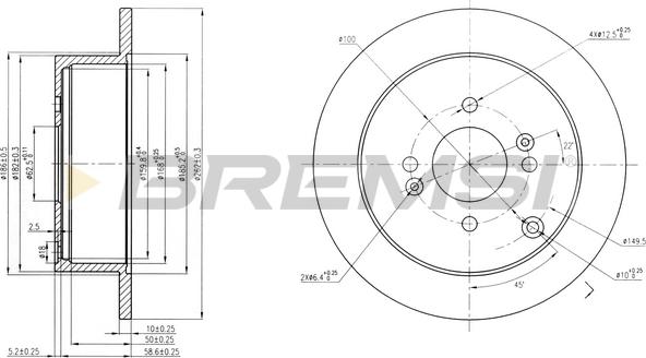 Bremsi CD7794S - Гальмівний диск autozip.com.ua