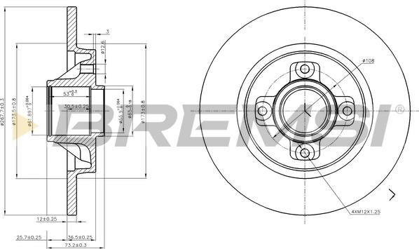 Bremsi CD7791S - Гальмівний диск autozip.com.ua