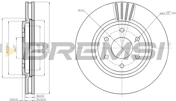 Bremsi CD7761V - Гальмівний диск autozip.com.ua