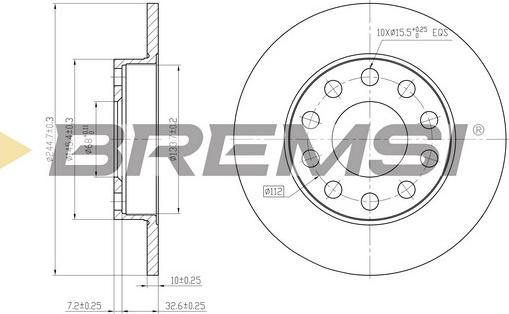 Bremsi CD7709S - Гальмівний диск autozip.com.ua