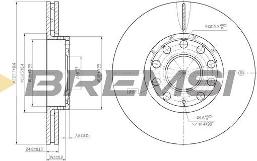 Bremsi CD7706V - Гальмівний диск autozip.com.ua