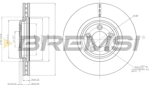 Bremsi CD7702V - Гальмівний диск autozip.com.ua