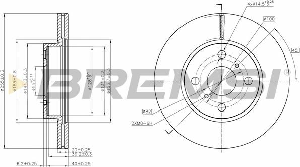 Bremsi CD7710V - Гальмівний диск autozip.com.ua