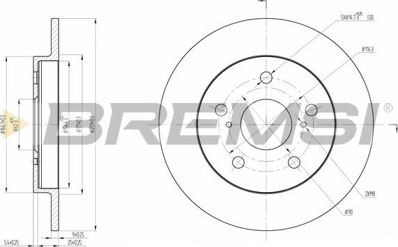 Bremsi CD7788S - Гальмівний диск autozip.com.ua