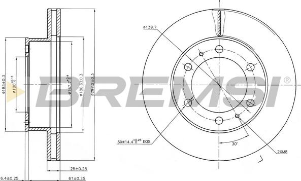 Bremsi CD7783V - Гальмівний диск autozip.com.ua