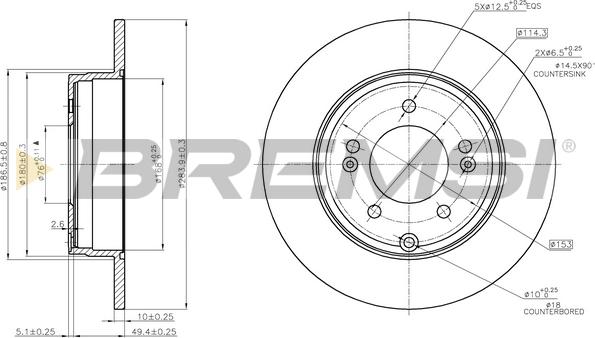 Bremsi CD7787S - Гальмівний диск autozip.com.ua