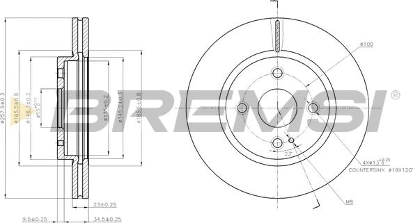Bremsi CD7738V - Гальмівний диск autozip.com.ua
