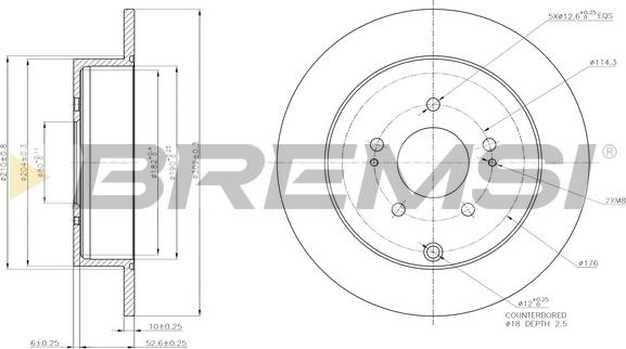 Bremsi CD7737S - Гальмівний диск autozip.com.ua