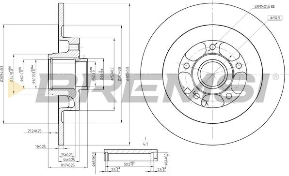 Bremsi CD7725S - Гальмівний диск autozip.com.ua