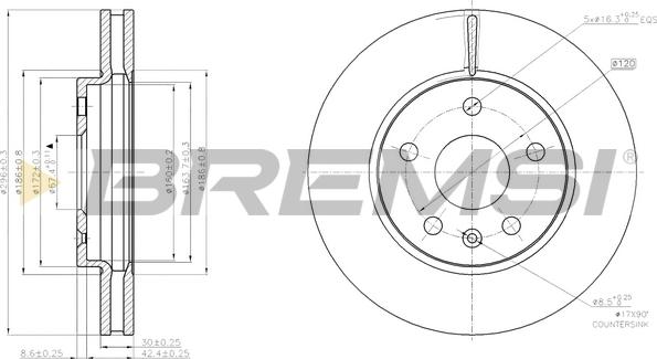 Bremsi CD7721V - Гальмівний диск autozip.com.ua