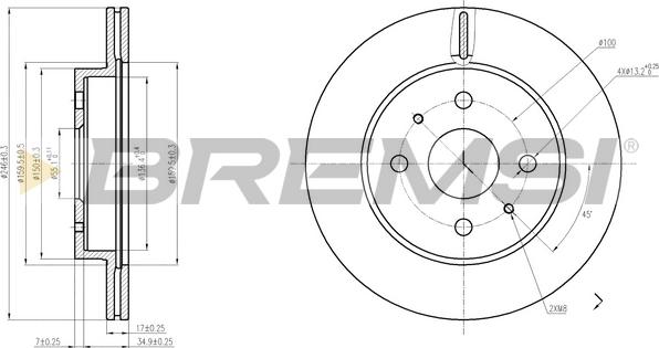 Bremsi CD7774V - Гальмівний диск autozip.com.ua