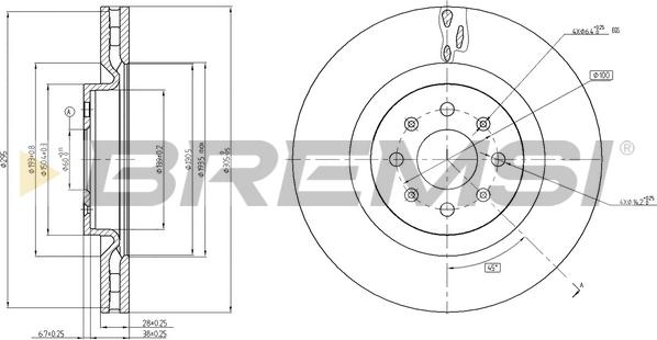 Bremsi CD7773V - Гальмівний диск autozip.com.ua