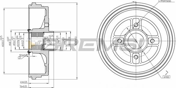 Bremsi CR5665 - Гальмівний барабан autozip.com.ua