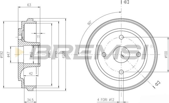 Bremsi CR5603 - Гальмівний барабан autozip.com.ua