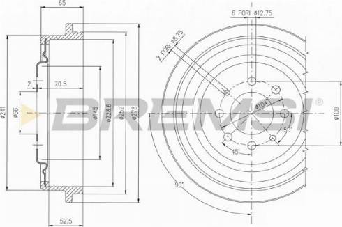 Bremsi CR5176 - Гальмівний барабан autozip.com.ua