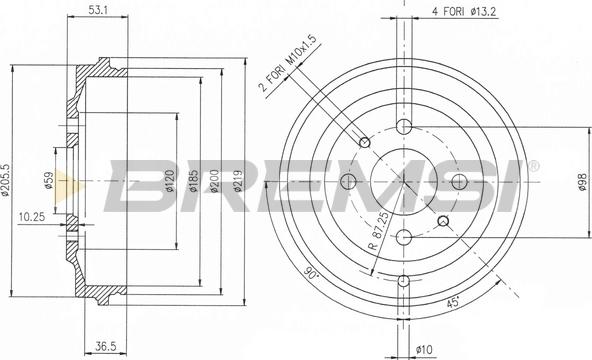 Bremsi CR5268 - Гальмівний барабан autozip.com.ua