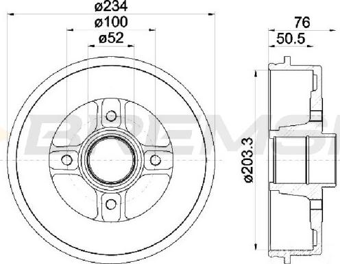 Bremsi CR5742 - Гальмівний барабан autozip.com.ua