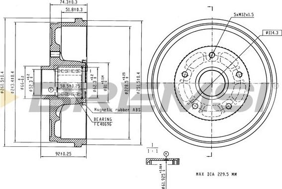 Bremsi CR5732 - Гальмівний барабан autozip.com.ua